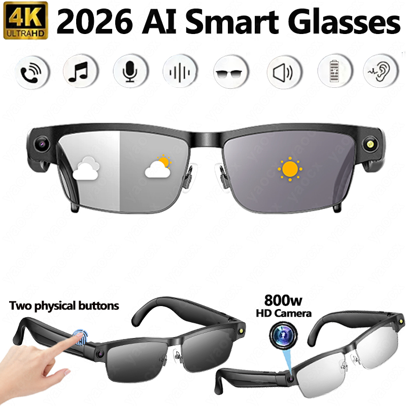 Smart Glasses Lens - 2026 4K AI Smart Glasses Voice
