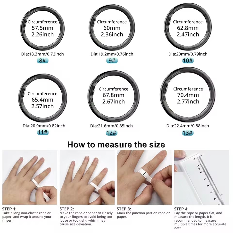 R09 Smart Ring Men Women with  - Temperature Ring Skin 리뷰 및 가격