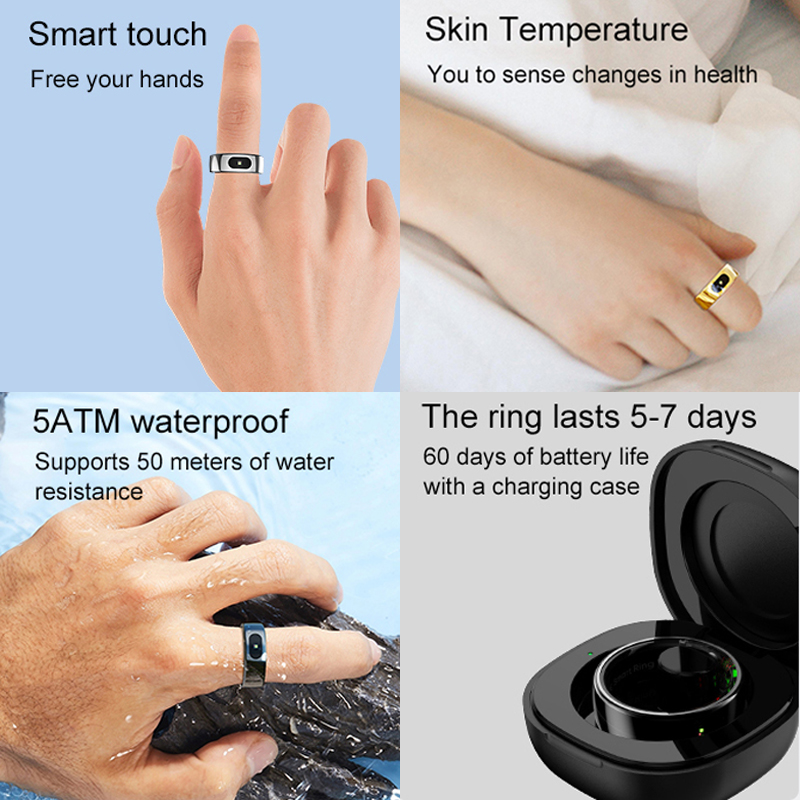 Smart Ring Men Women with Char - Temperature Ring Skin 리뷰 및 가격