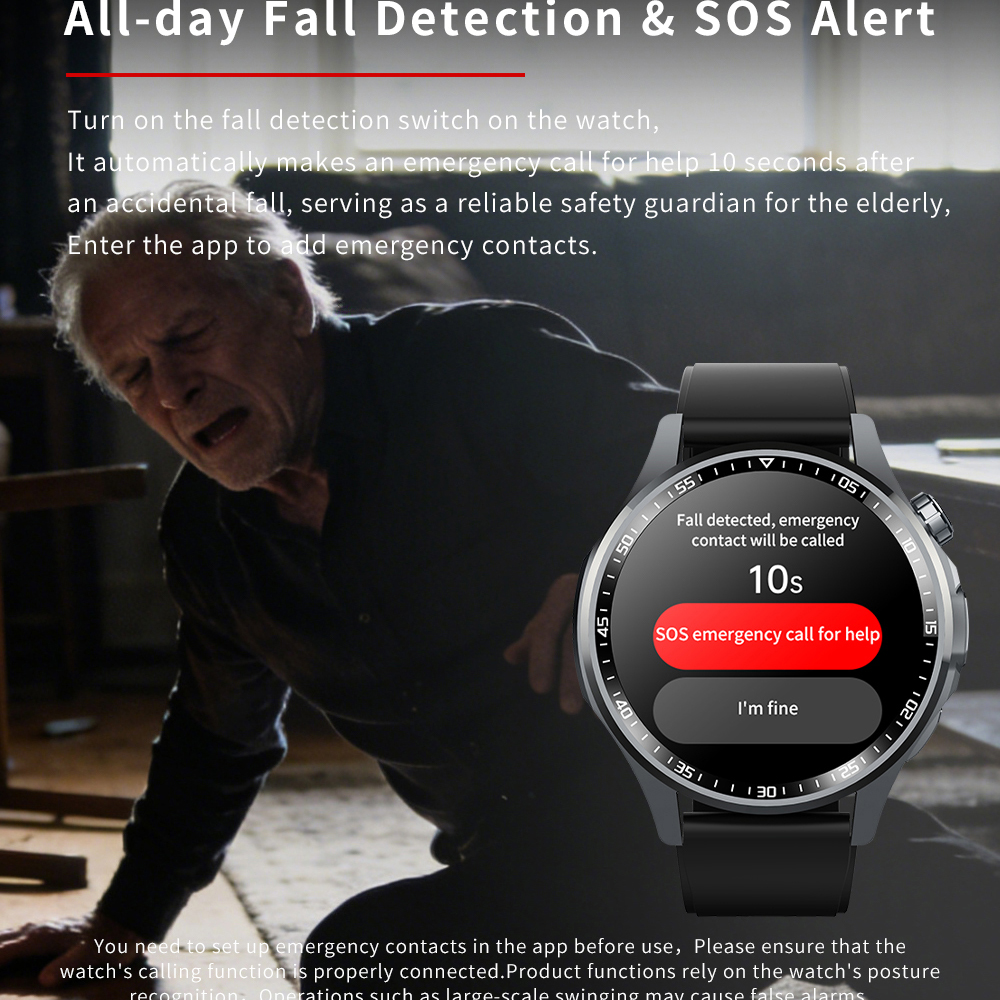 SOS Alert Heart Rate Fitness S - Fall Detection Watch 리뷰 및 가격
