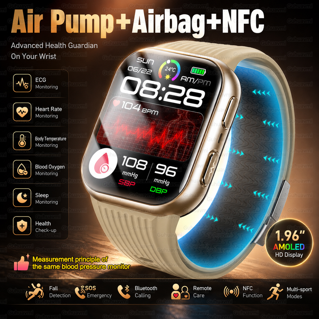 Air Pump Smartwatch Accurate B - Fall Detection Watch 리뷰 및 가격